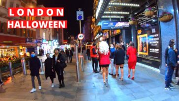 Halloween in London nightlife on a Saturday night | London Walk 2021