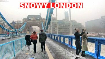 London Snow Walk - First Snow in London 2022