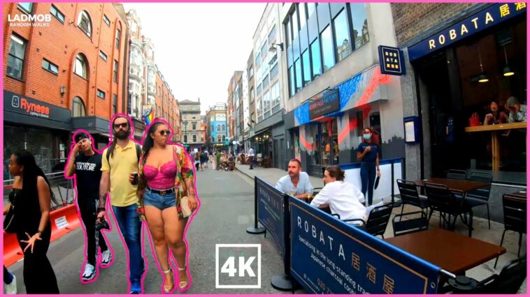 London Walk, FULL TOUR of Soho Night Life and bars | West End 4K walking tour