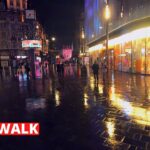 Walking London’s West End and SOHO in HEAVY RAIN - Saturday Evening City Ambience