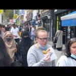 「4K HDR」 Walking in London Whitechapel Market