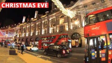 London Walk - Oxford Street - Regent Street - Trafalgar Square | Christmas EVE