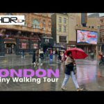 Rainy Autumn London Walking Tour: Oxford Street to Covent Gardens • 4K HDR