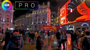 Incredible Night Walking Tour in London, England — 4K 60FPS HDR London Walk with SPATIAL SOUND