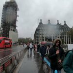 HEAVY RAIN walk from  London Eye to Big Ben | London city walks