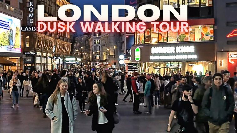 London Oxford Street, Piccadilly Circus, London Chinatown ▪︎ London Walking tour 4k60 HDR