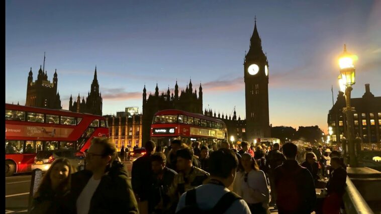 (4K HDR) Big Ben and London Eye - Evening Walking Tour