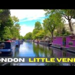 London England, Walking Tour of Paddington Little Venice to Camden Tower by Regents Canal 4K