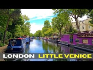 London England, Walking Tour of Paddington Little Venice to Camden Tower by Regents Canal 4K
