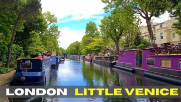 London England, Walking Tour of Paddington Little Venice to Camden Tower by Regents Canal 4K
