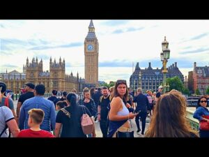 London England, London Eye and Big Ben Walking Tour 4K