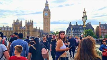 London England, London Eye and Big Ben Walking Tour 4K