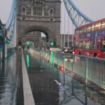 Raining on London Tower Bridge