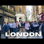 London England City of London walking Tour on a Busy Afternoon 4K