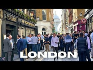 London England City of London walking Tour on a Busy Afternoon 4K