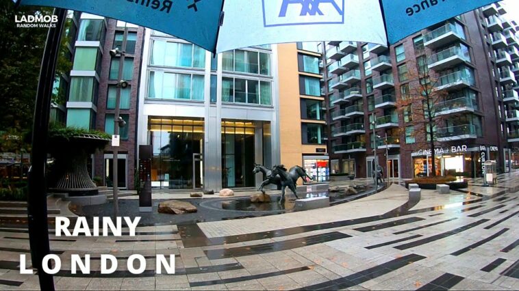 Walking to PUB on a rainy day in London | Relaxing Walk