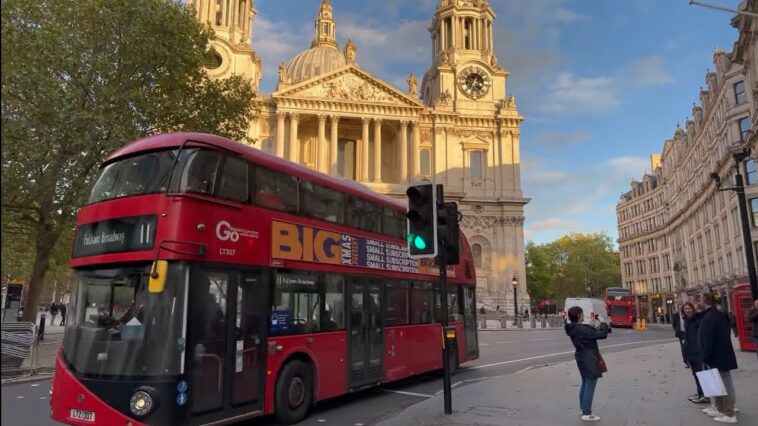(4K HDR) London - Afternoon City Walking Tour - Oxford Street to St Paul's Cathedral