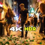 Central London Night Walking Tour in 4K HDR with 3D SOUND