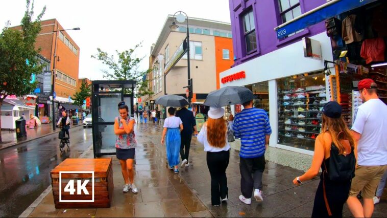 London RAINING Walk, Camden Town Market to Aldgate East with TUBE METRO