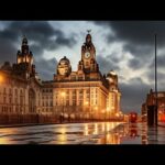 Liverpool on a COLD and WET night | 4K rainy walking tour of Liverpool