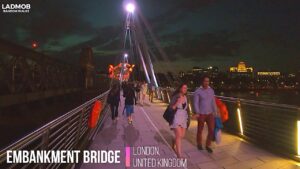 London Night Walk Embankment to Trafalgar | London Rainy Night Walk