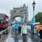 London Tower Bridge flooded after Heavy Thunderstorm Rain