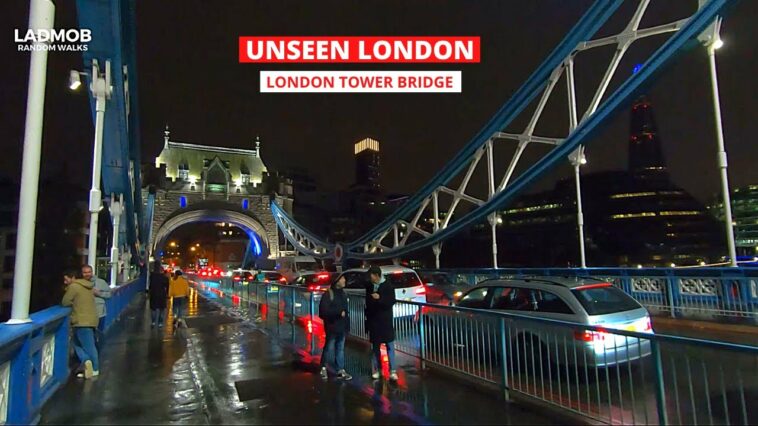 Rainy night walk on London Tower Bridge | UNSEEN LONDON walks
