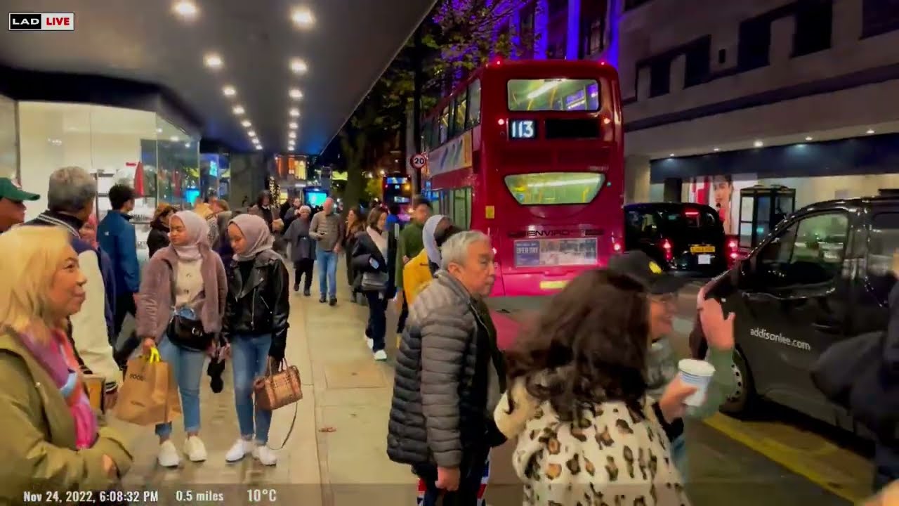 London Night Walk - Baker Street to Grosvenor Gardens via Oxford Street - London Walking Tour