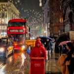 London Rain Oxford Street - People Watching | 4K London Raining Night