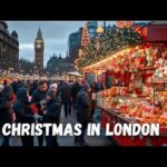 London Christmas Mix of Festive Streets, Markets, and Cozy Holiday Scenes
