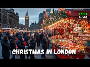 London Christmas Mix of Festive Streets, Markets, and Cozy Holiday Scenes