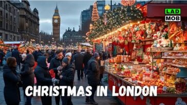 London Christmas Mix of Festive Streets, Markets, and Cozy Holiday Scenes