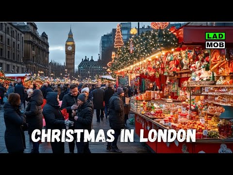 London Christmas Mix of Festive Streets, Markets, and Cozy Holiday Scenes